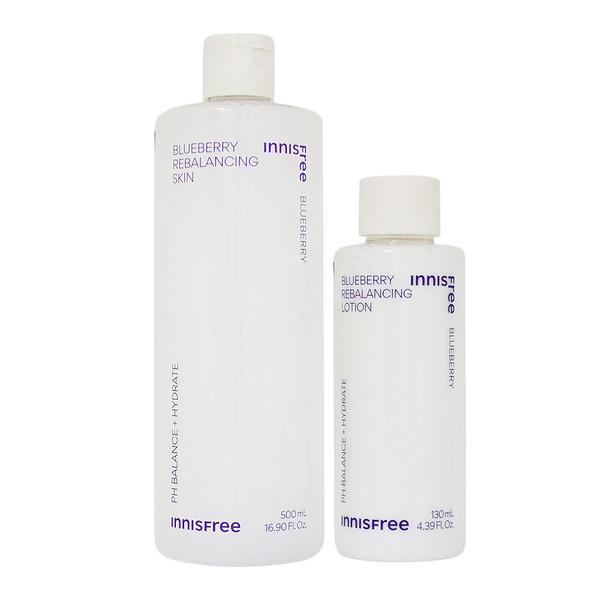 Innisfree Blueberry Rebalancing 2-in-1 Skincare Set (500ml) + Lotion (130ml)