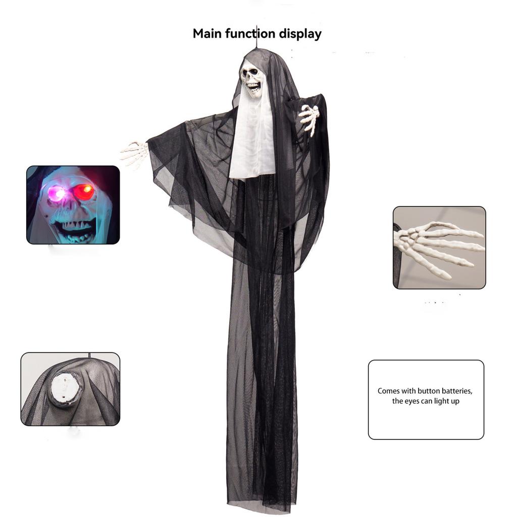 Spooky Glowing Nun Skeleton Figure - Ideal For Haunted Houses And Home Decor