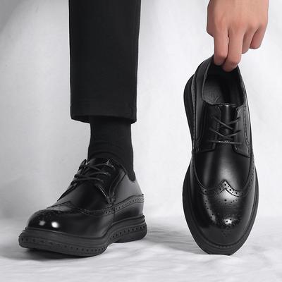Mode Büro Schuh Herren Freizeitschuhe Atmungsaktive Leder Slipper Fahrmokassins Bequem Slipper Schwarz Brogue Retro