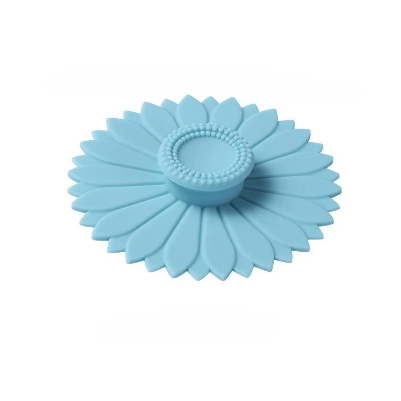 Sunflower Silicone Cup Lid Set Multifunctional Dust Proof and Leak Proof Tea and Coffee Cup Lid Suitable for Kitchen Office Cafe