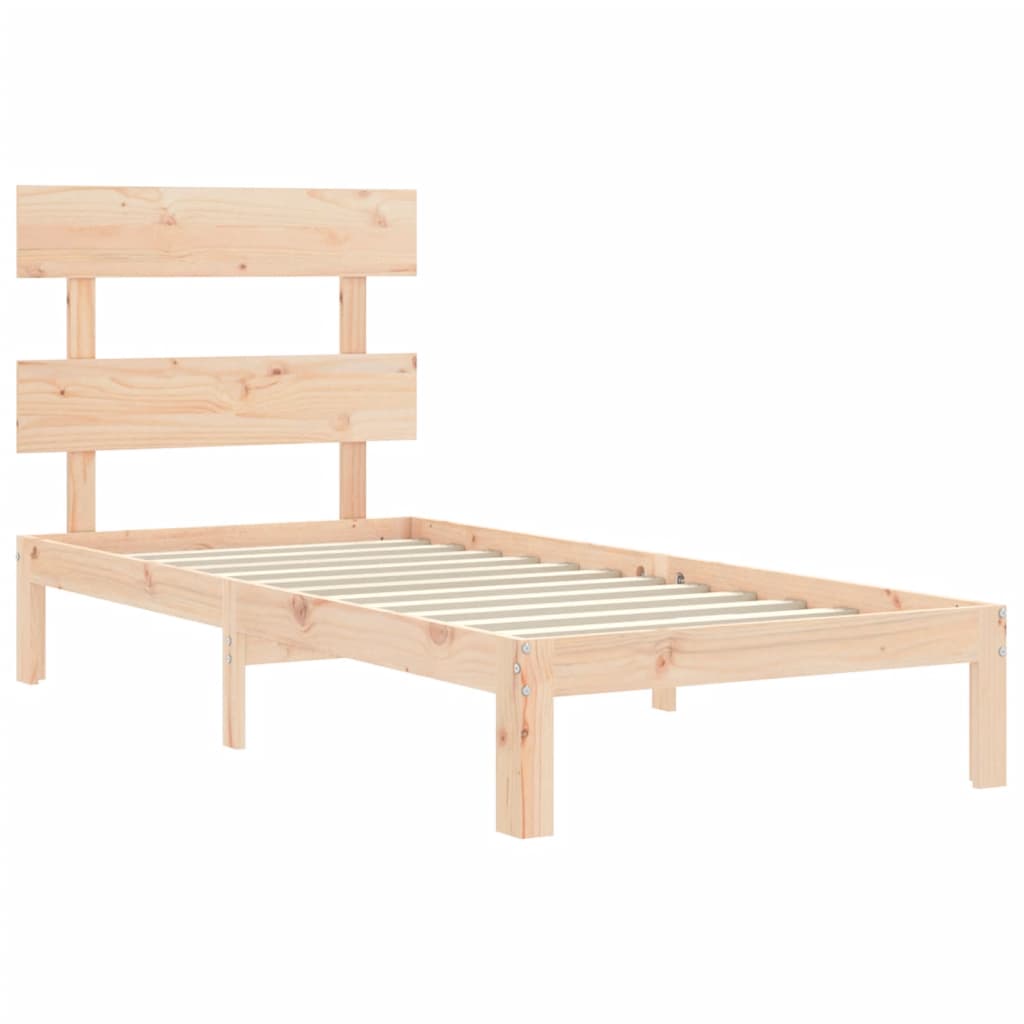 Vidaxl Bed Frame Without Mattress, 90X200 Cm, Solid Pine Wood