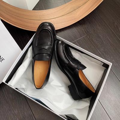 ! Wang Xiaoxiao Poison Shoes Retro Leather One-pedal Thick Heel Handmade Small Leather Shoes Single Shoes