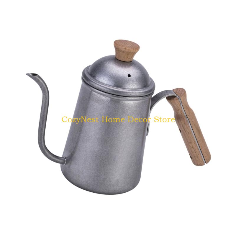 92MF Coffee Hand Brewing Pot 650ml Long Gooseneck Coffee Pot Stainless Steels Pours Over Kettle Camping Portable Pot