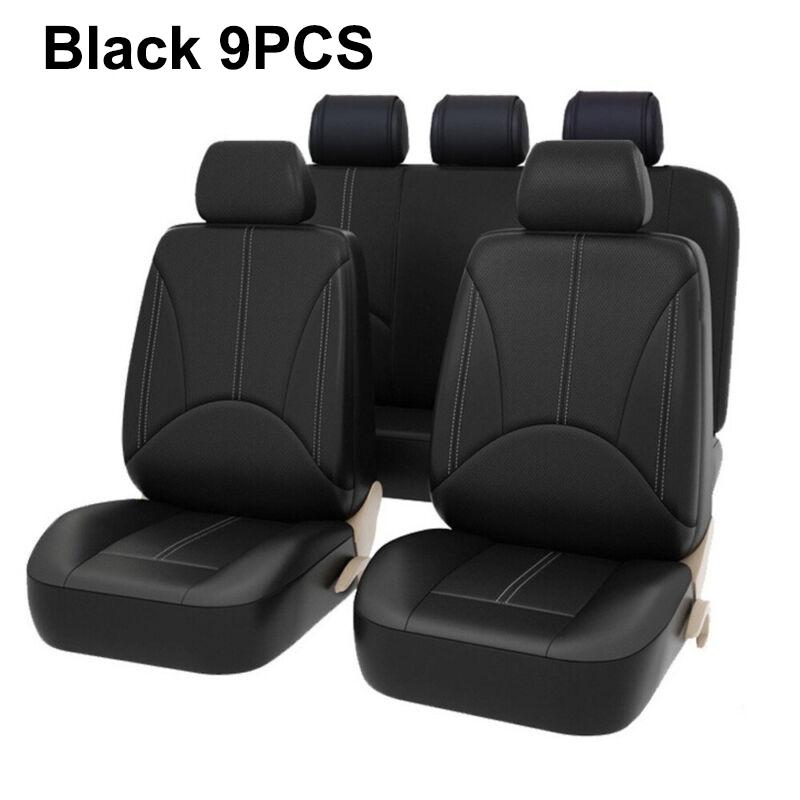 4PCS/9PCS Car Seat Cover Breathable PU Leather Full Surrounded Seat Protector Universal Vehicle Seat Cushion For Most Cars