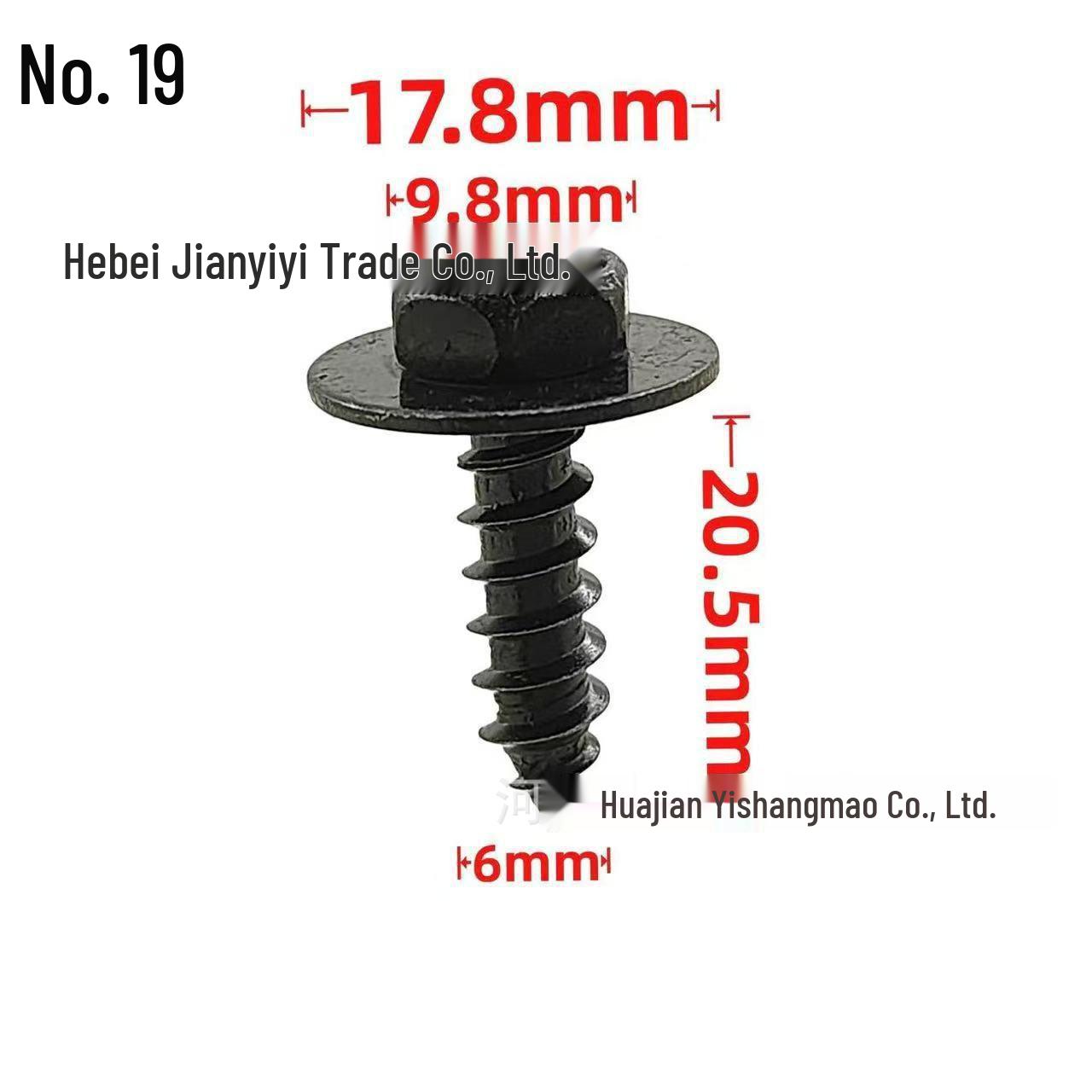 Car Body & Trunk Screw Set with Washers - M4, M5, M6