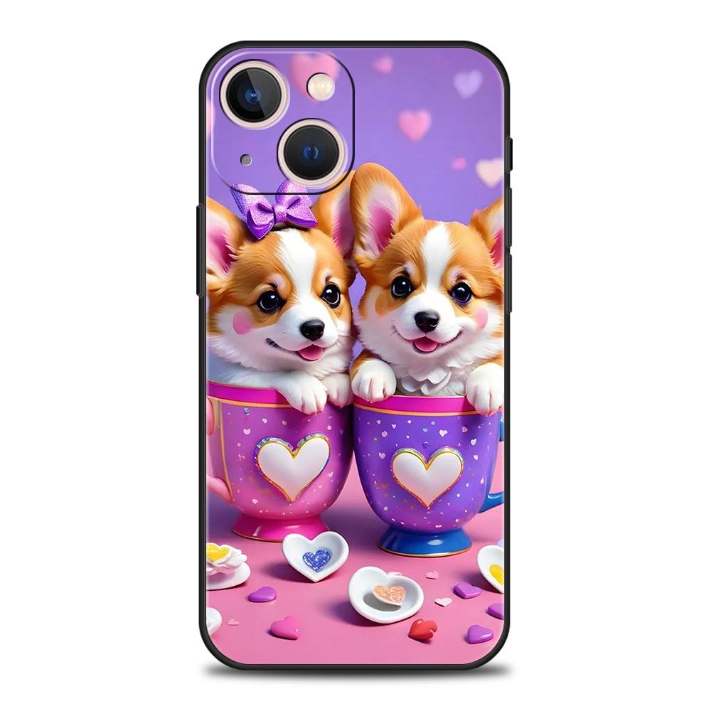 Cute Corgi Dog Phone Case Cover for iPhone 17 16 15 14 13 12 Pro Max 11 Pro Max 17 AIR Plus Shockproof Soft TPU Shell Fundas Bag