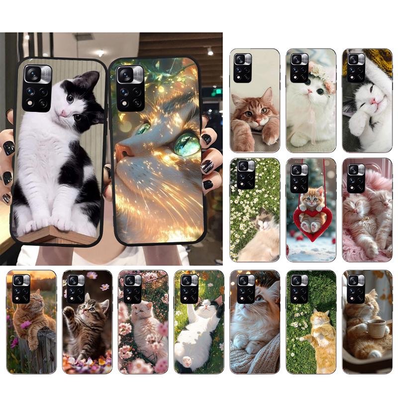 Cute Cat Phone Case For Xiaomi Redmi Note 13 12 Pro 11S 11 10 Pro 10S 12S Redmi 13 14C 10 13C