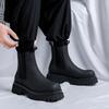 2024 Platform Black High Top Boots WMen High Heel Genuine Leather Ankle Chelsea Boots Men Punk Shoe Thick Bottom Botas De Mujer