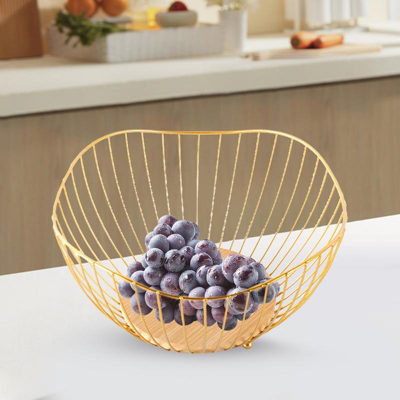Fruit Basket Black Wire Fruit Baskets Multi-Functional Kitchen Storage and Organizer for Breads Vegetables and Snacks