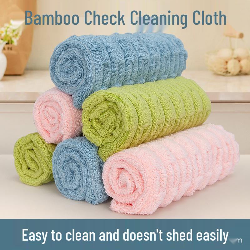 

Bamboo-Pattern Dual-Use Cleaning Cloth: Dry & Wet Kitchen Dish Towel 30x30 cm