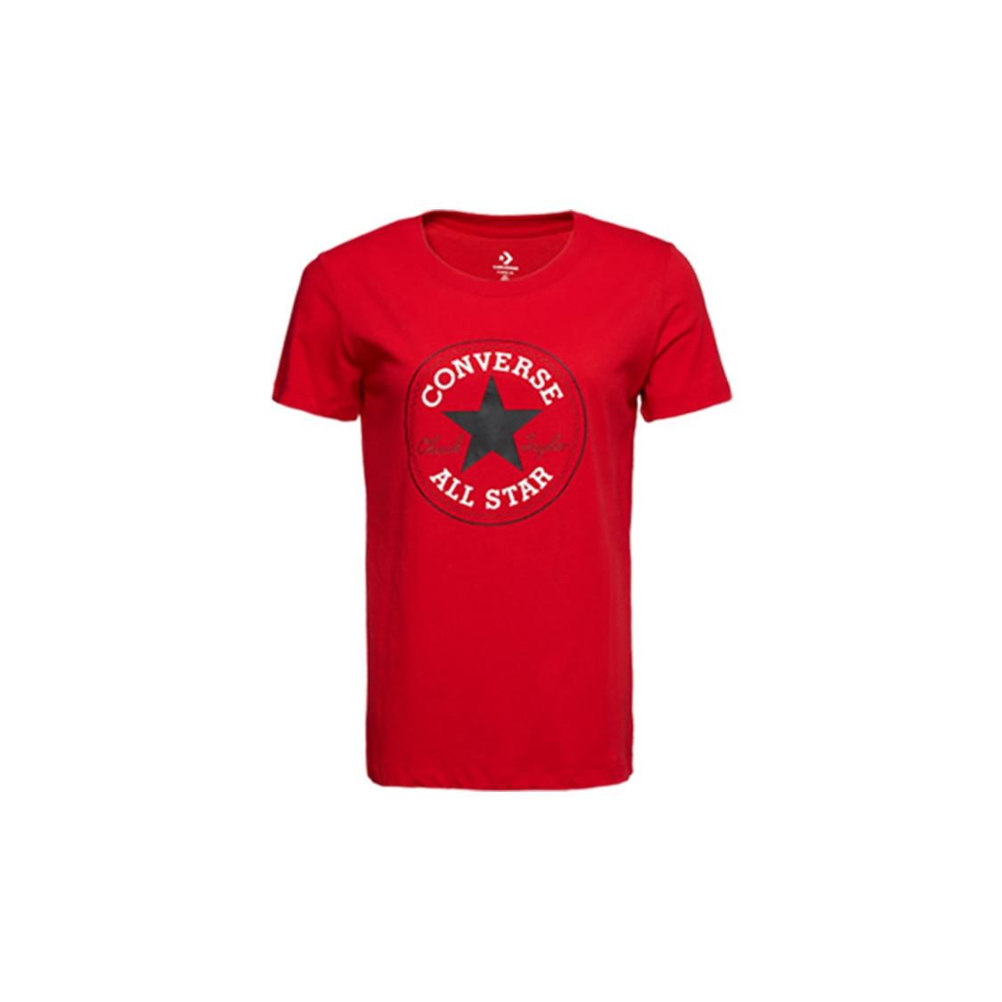 (WMNS) Converse All Star Round Neck Short Sleeve Red Women s 10017759-A01 S