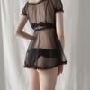 Sexy Lingerie Set Women Sheer Lolita Dress Cute Kawaii Cosplay Bra Panties Outfit Erotic See Through Underwear