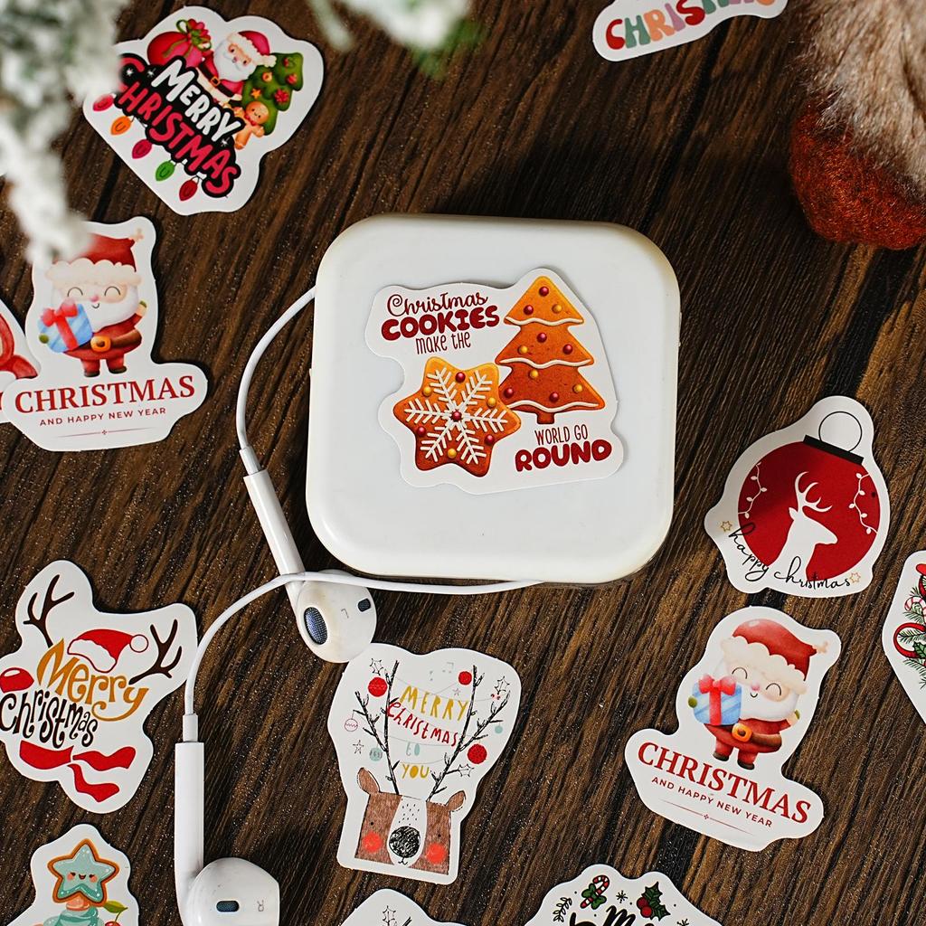 46/52pcs Merry Christmas Stickers Set Mini Letters Notes Sticker for DIY Decoration Album Diary Gift Seal