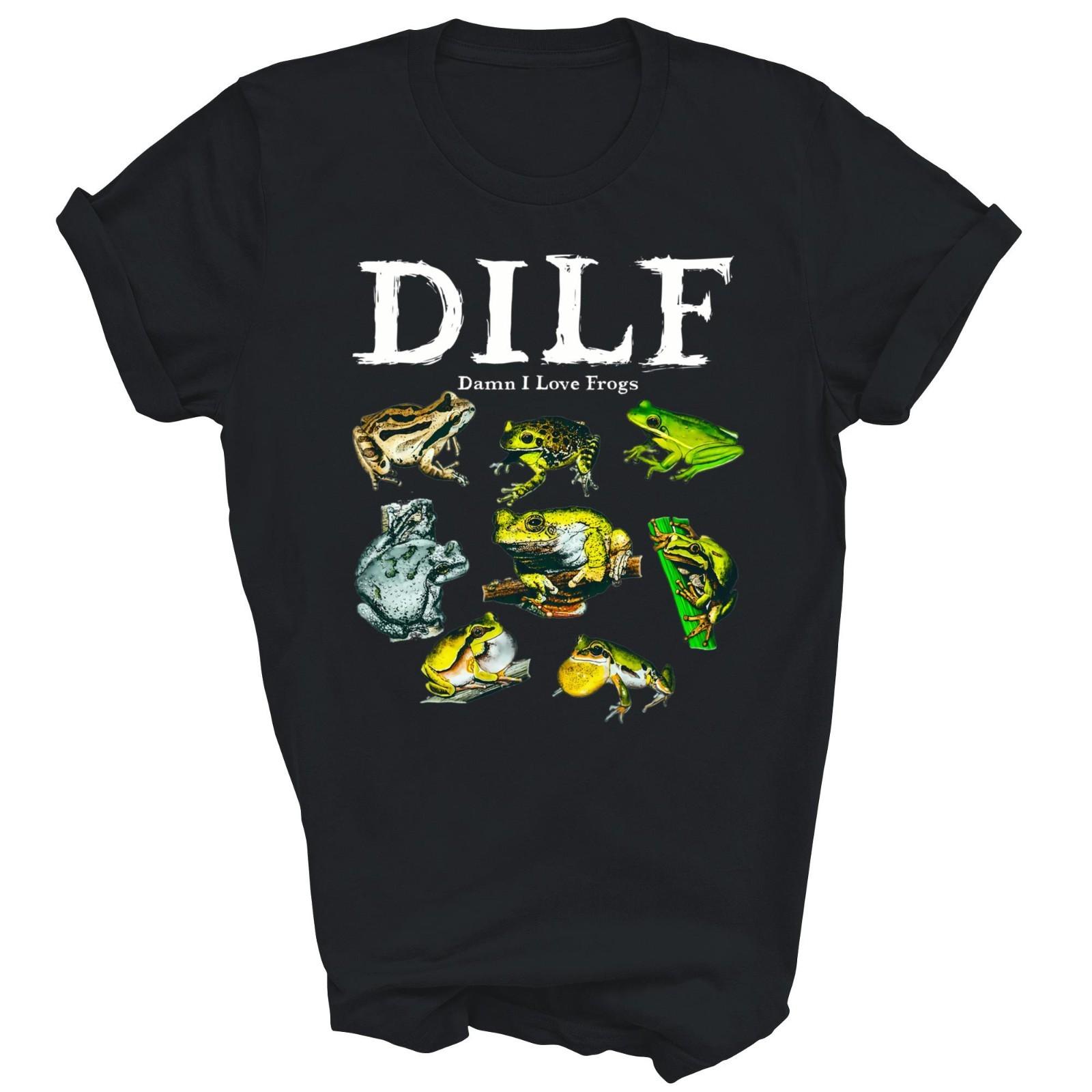 Types Of Frogs Dilf Damn I Love Frogs Unisex Shirt Gift Women Men XXXL