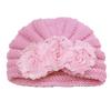 Winter new baby headgear children's flower knitted pullover cute warm baby hat