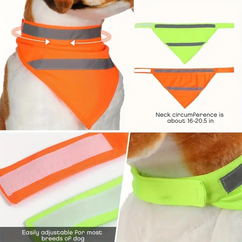 Fluoreszierendes Haustier Dreieckstuch Schal Klettverschluss Leuchtender Hundeschal Reflektierender Hund Leichter Schal Haustierschal Lätzchen Hundezubehör