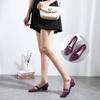 WTEMPO Women Large Size Solid Color Casual Single Shoes PVC Waterproof Non-slip Soft Low Thick Heel Work Shoes