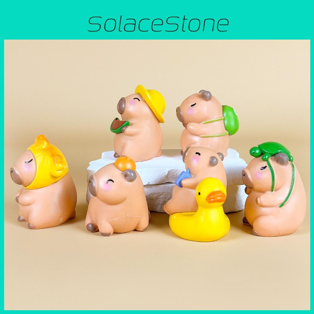 Capybara Model Pvc Ornament With Hat Wearing Appearance Design For Gifts