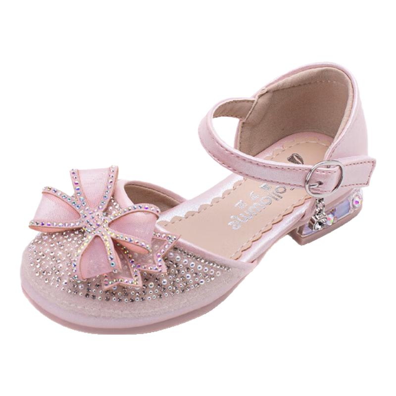 Girls Sweet Bow Rhinestone Princess Flats 26