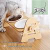 Adjustable Slanted Ceramic Pet Bowl for Cats and Dogs - Double Bowl Feeder