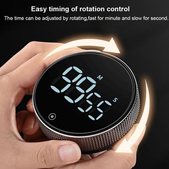 LED Kuchyňský Časovač Magnetický Odpočítávací Časovač pro Vaření Pečení Nastavitelný Úhel Otočné Ovládání Hlasitý Alarm Časovač pro Sledování Cvičení