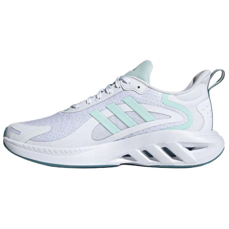 Adidas All Day Power Versatile Comfortable Fabric Shock Absorption Durable Breathable Low-Top Running Shoes Unisex Running Shoes White Green JQ2234