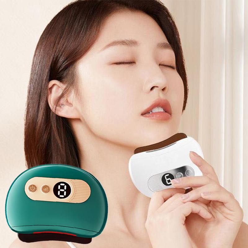 Usb Electric Guasha Massager Stone Heating Vibration Scraping Board Neck Back Massage Face Skin Gua Sha Facial Lifting Tools
