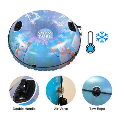 Inflatable Ski Ring PVC Sledding Tube Thicken Snow Tubing Winter Snow Tube with Handle