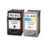 Cartouche d'encre - SHOP-STORY - PG-512 + CL-513 - Haute capacité - Pack de 2 - Compatible Canon Pixma iP/MP/MX