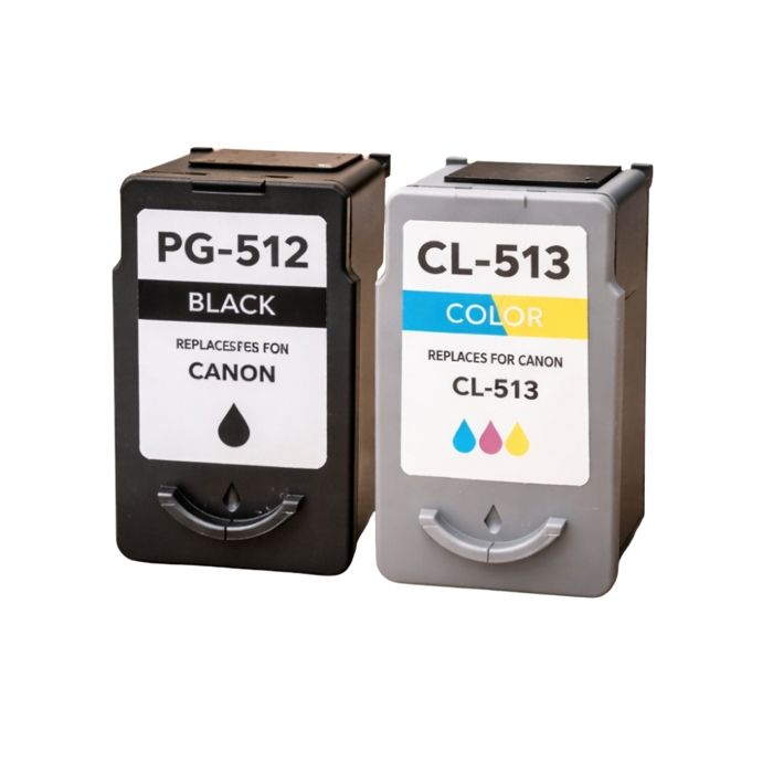 Cartouche d'encre - SHOP-STORY - PG-512 + CL-513 - Haute capacité - Pack de 2 - Compatible Canon Pixma iP/MP/MX