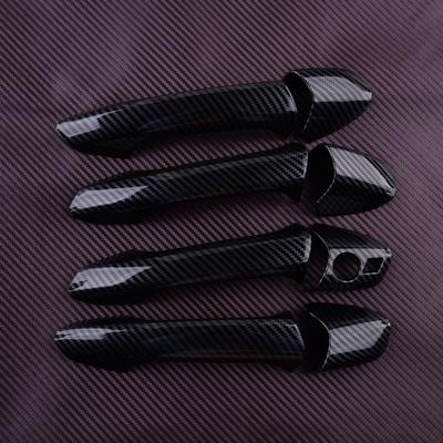 LHD Schwarzes Auto-Außentürgriff-Abdeckungs-Zierkappen-Set mit Kohlefaser-Textur, passend für Mercedes Benz W246 W204 W212 X204 W166