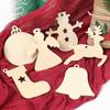 10PCS DIY Wood Christmas Ornament Unfinsihed Wooden Christmas Tree Hanging Decorations for DIY Craft Xmas Home Party Decor
