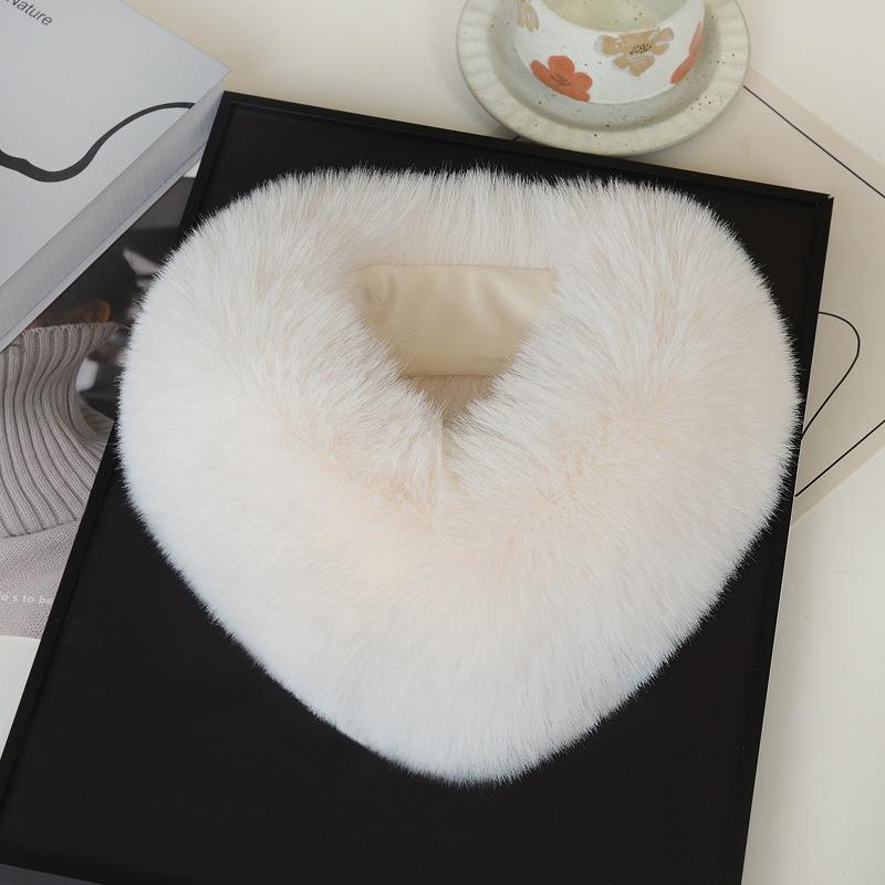 High-End Faux Fox Magnetic Neck Gaiter Winter Plush Light Luxury Scarf Men Women Thickened Warm Solid Color