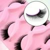 XF 5 Pairs Fox Eye Lashes 3D Silk Fluffy Faux Mink False Cat Eyelashes Custom Packaging Box with Private logo