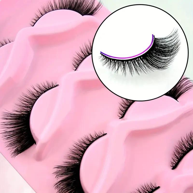 XF 5 Pairs Fox Eye Lashes 3D Silk Fluffy Faux Mink False Cat Eyelashes Custom Packaging Box with Private logo