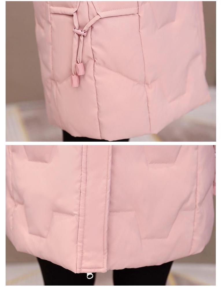 Women's Mid-Length Korean Style Down Jacket - Hooded, Thickened, Warm 90% White Duck Down Winter Coat