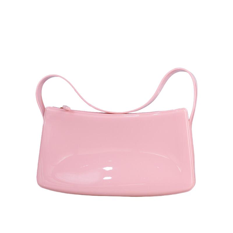 Damen Neue Schultertaschen Jelly Bags Mode Handtasche Weiblich Koreanischer Stil Einfarbig Kleine Quadratische Tasche Freizeit Umhängetaschen
