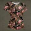 Damen Halloween Print Kurzarm Hals Locker Sitzendes T-Shirt für Party Freizeitkleidung