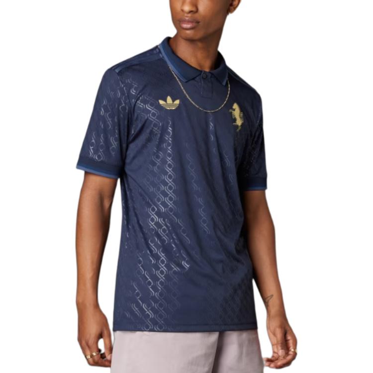 adidas Originale SS24 24/25 Drittes Trikot Juventus Serie Freizeit Sport Buchstabe Kurzarm Fußballtrikot Herren Oberteile Legendary-Ink IY5244