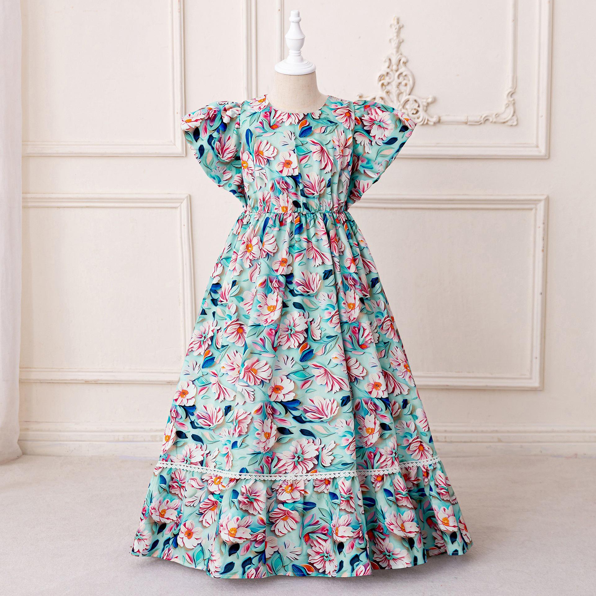 

Близькосхідна міжкордонна плісирована вечірня сукня для маленьких дівчаток - Сукня принцеси для вечірки з гарячим тисненням 120cm/5Y