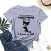 Learning Cats Cotton T-Shirt Short Sleeve Round Neck Women 2d Print Tops