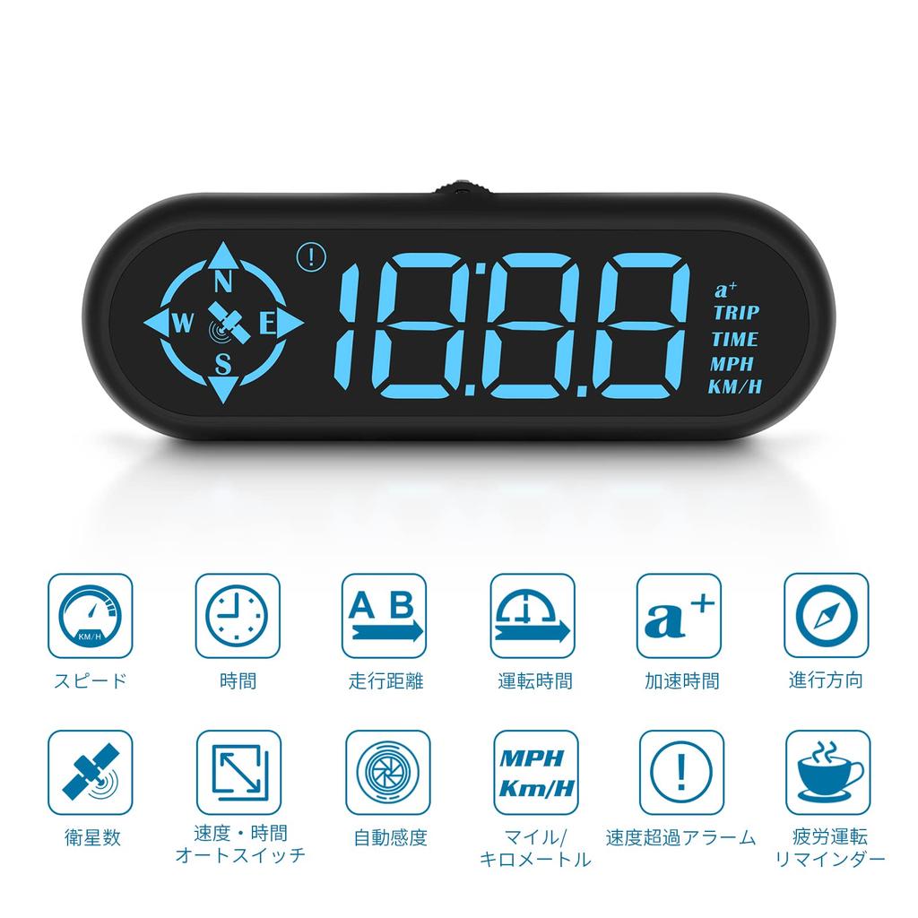 Wiiyii GPS Speedometer G9, Car Head Up Display HUD, Speed MPH, Compass Included, Multimode