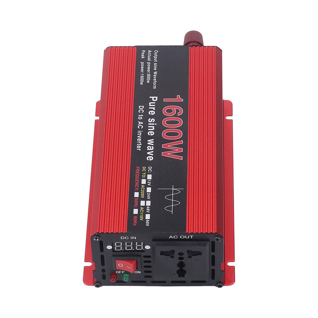 Reiner Sinuswellen-Wechselrichter 1600W Schützende Aluminiumlegierung Solar Outdoor Auto Wechselrichter für Schiff DC12V zu AC220V