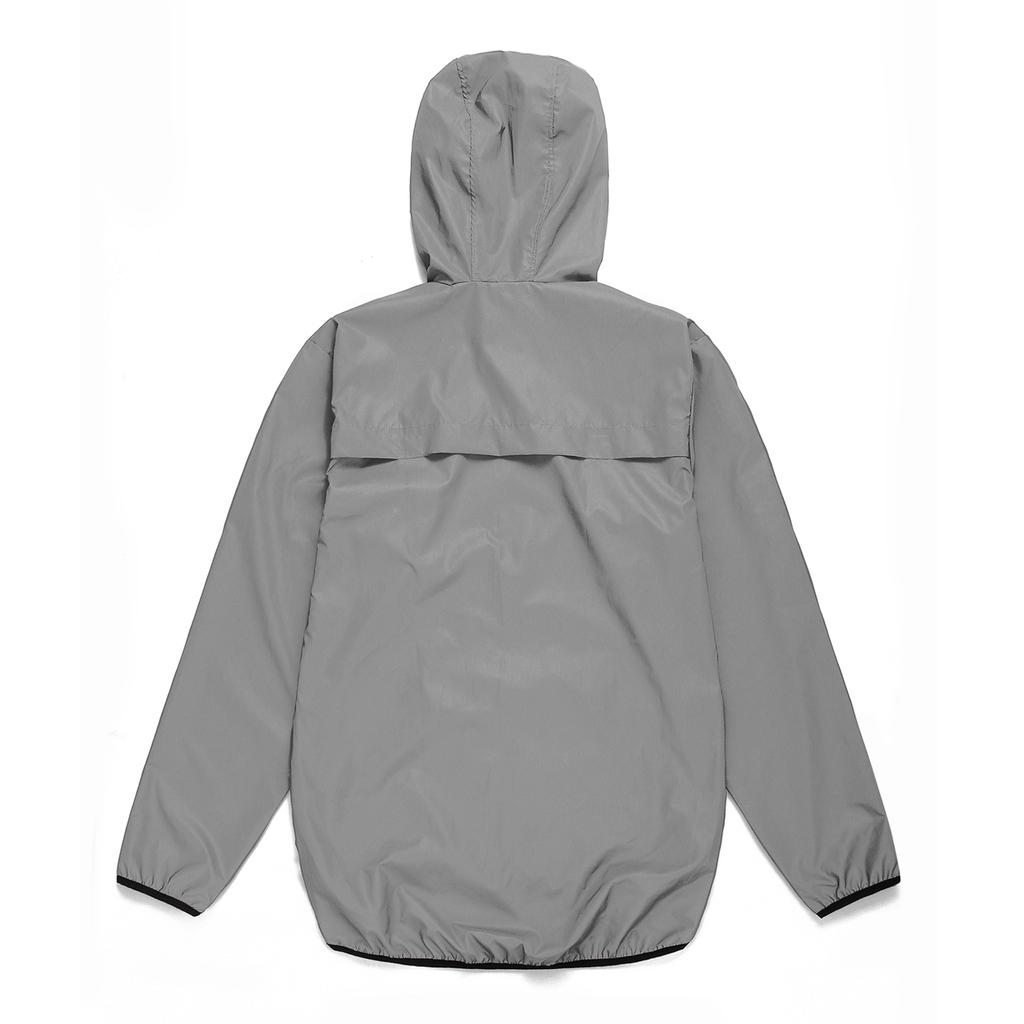 Herren Reflektierende Fahrradjacke, Winddicht, mit Kapuze, Fahrradjacke, Mantel zum Laufen, Wandern, Spazierengehen, Nacht