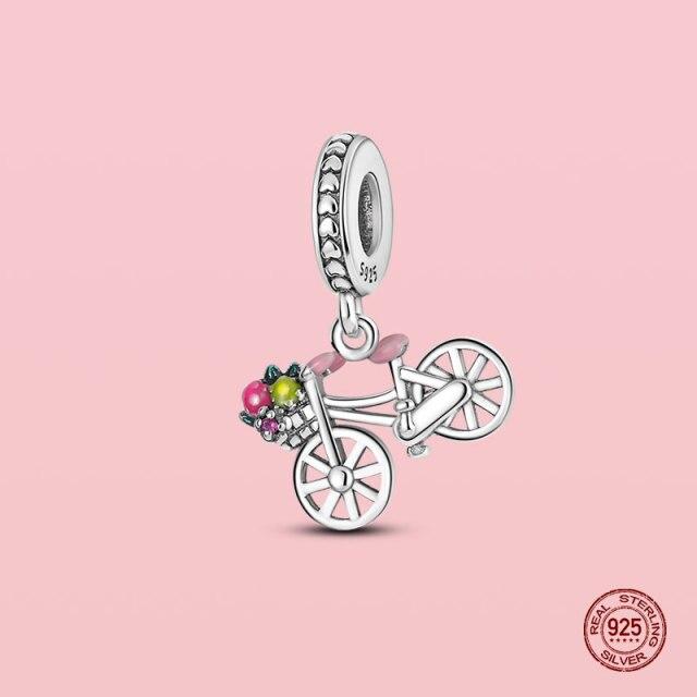 Pendentif en argent sterling 925 avec perles pour bracelet et collier Panjia originaux, bijoux pour femmes