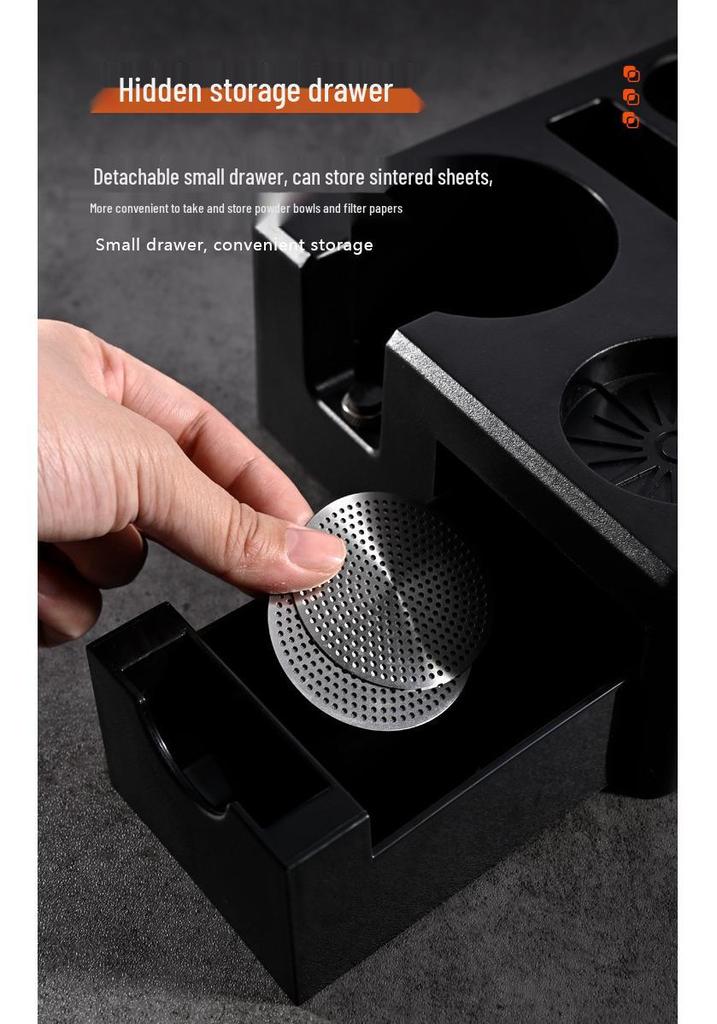 Italian ABS Coffee Machine Square Handle Tamper Holder and Drawer Storage Base