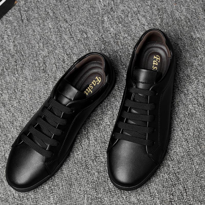 Leicht Bequemes Herren Freizeit Schuhwerk Echtleder Weiße Schuhe Jugend Modetrend Tenis Masculino Street Style Flach