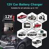 EAFC EU Plug 12V 8A Smart Car Battery Charger with LCD Display, Intelligent Pulse Repair Battery Charger - for Lead-Acid & LiFePO4 Batteries