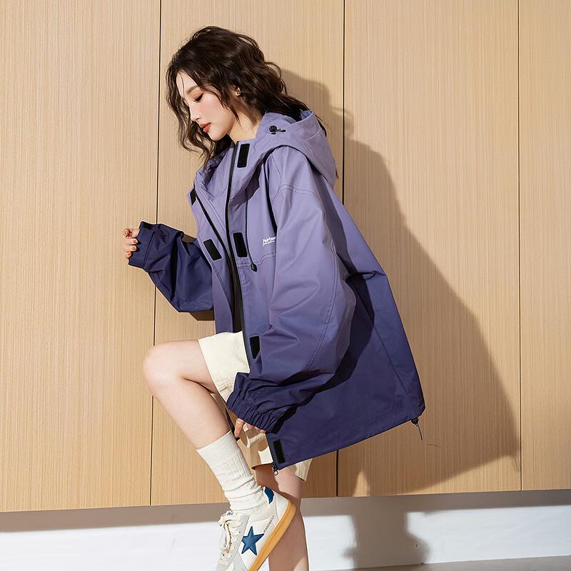 

TonLion 2025 Spring Women s Hooded Gradient Casual Jacket M