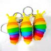 Creative Intelligence Car Key Fuzz Caterpillar Keychain - 8cm Decompression Slug Pendant Toy